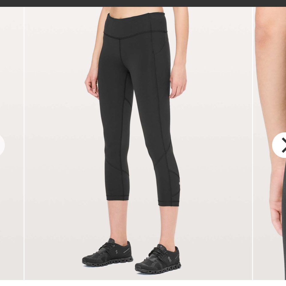 NWOT Lululemon Pace Rival Crop 22" Black Size 4 Like New Full-On Luxtreme Mesh